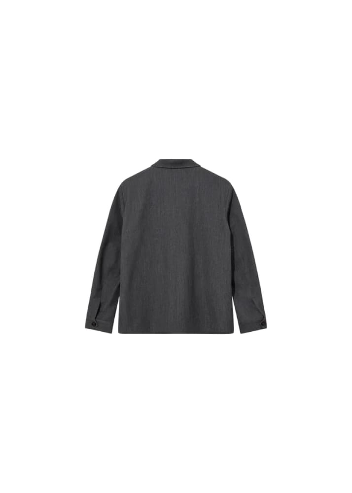 Mos Mosh Gallery- Conor Twill Jacket in Grey Melange