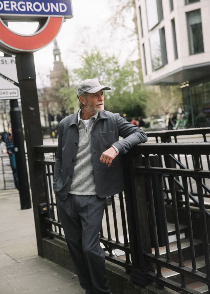 Mos Mosh Gallery- Conor Twill Jacket in Grey Melange