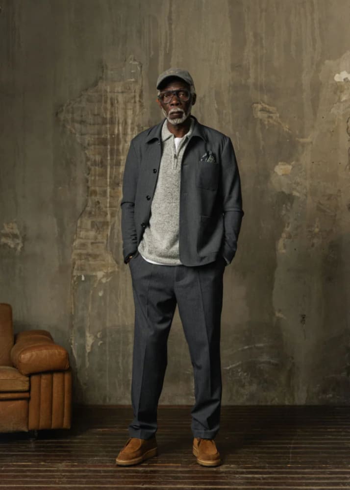 Mos Mosh Gallery- Conor Twill Jacket in Grey Melange