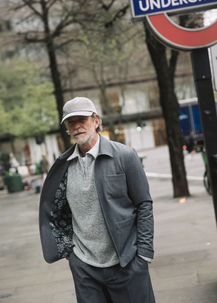 Mos Mosh Gallery- Conor Twill Jacket in Grey Melange