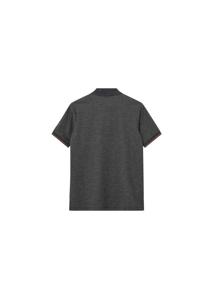 Mos Mosh Gallery Harvey Short Sleeve Polo in Grey Melange