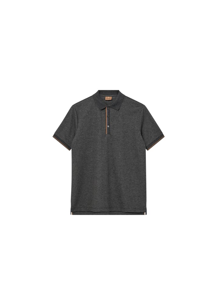 Mos Mosh Gallery Harvey Short Sleeve Polo in Grey Melange