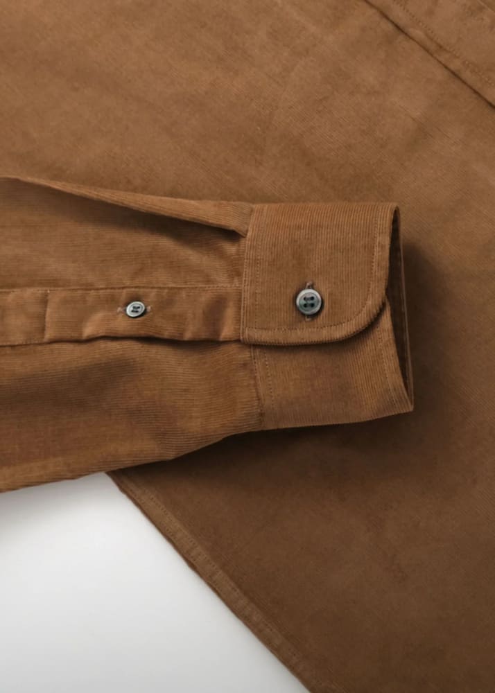 Outclass- Baby Corduroy Classic Shirt in Tan - Button