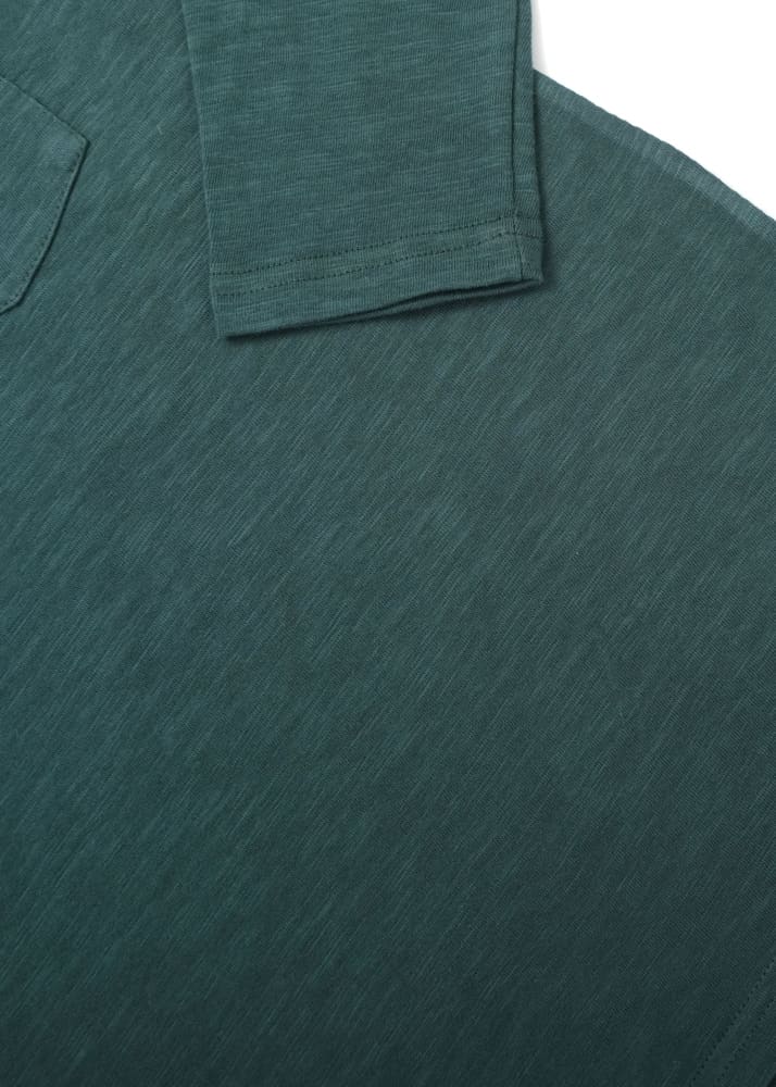 Outclass- Double Slub L/S Pocket T-Shirt in Spruce - Tees &