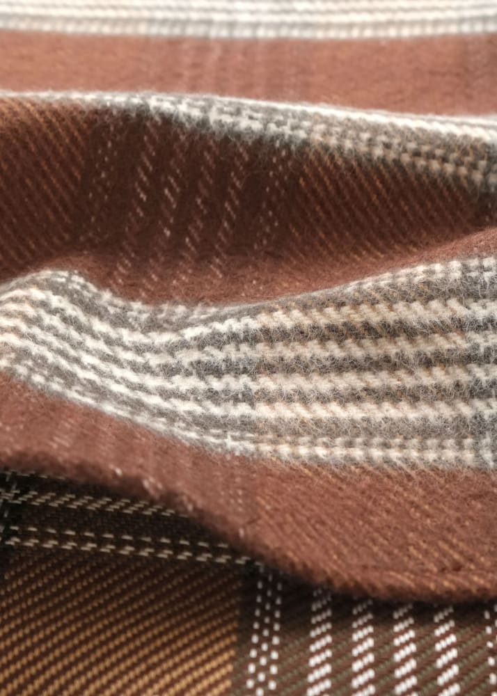 Outclass- Houndstooth Blanket Easy Shirt in Brown - Button
