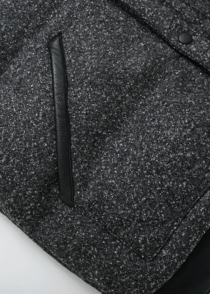 Outclass- Marl Wool Down Vest in Black