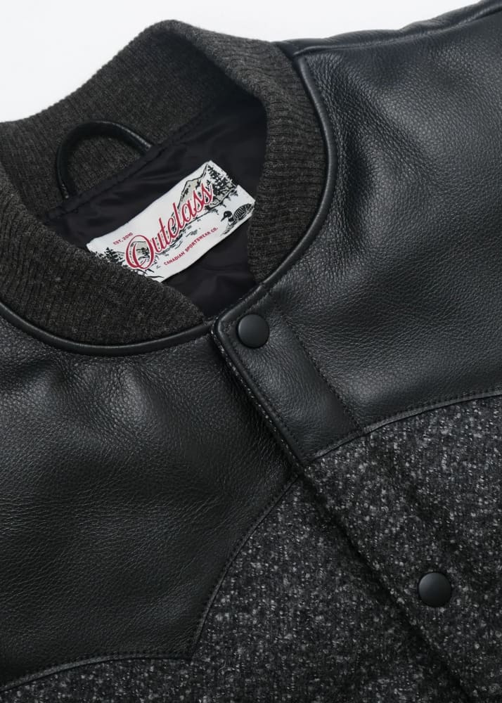 Outclass- Marl Wool Down Vest in Black