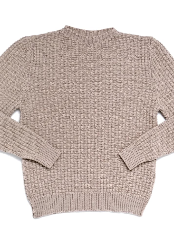 Outclass- Oat Waffle Knit Sweater - sweater