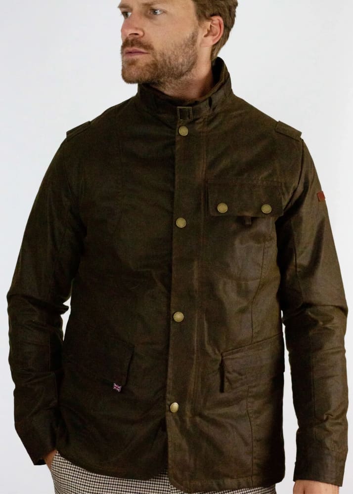 Peregrine- Bexley Wax Cotton Jacket - BROWN / M - outerwear