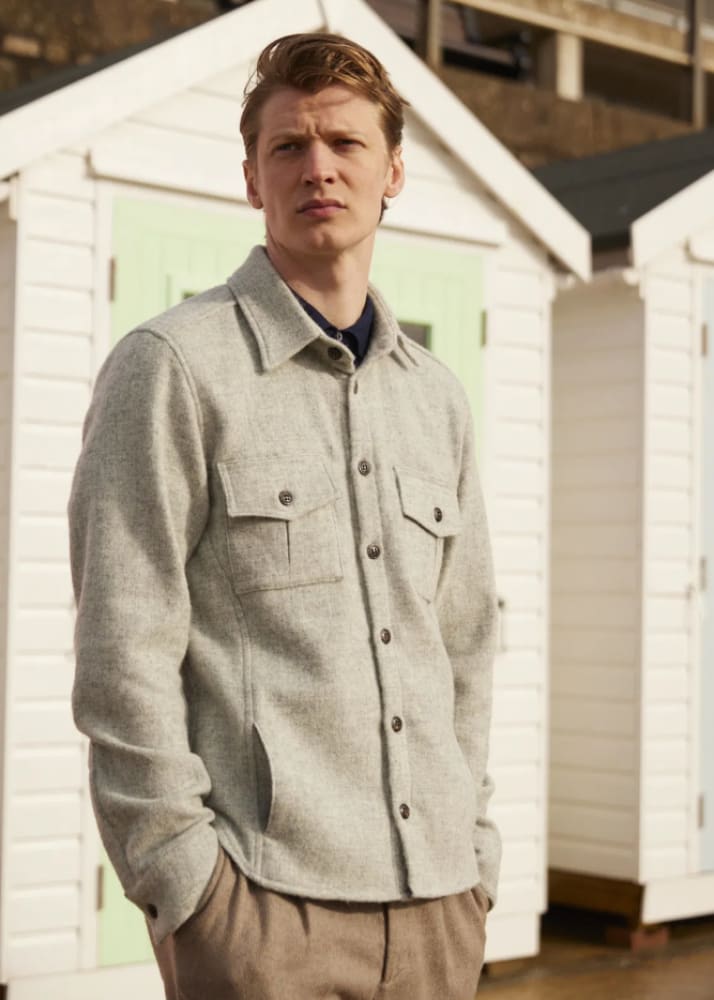 Peregrine - Dexter Overshirt in Light Grey - jacket