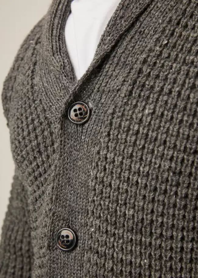 Peregrine- Waffle Shawl Cardigan - sweater