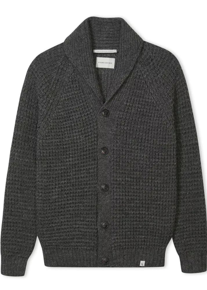 Peregrine- Waffle Shawl Cardigan - sweater