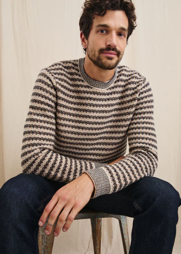 Rails - Carrick Sweater in Navy Oat Stripe - sweater