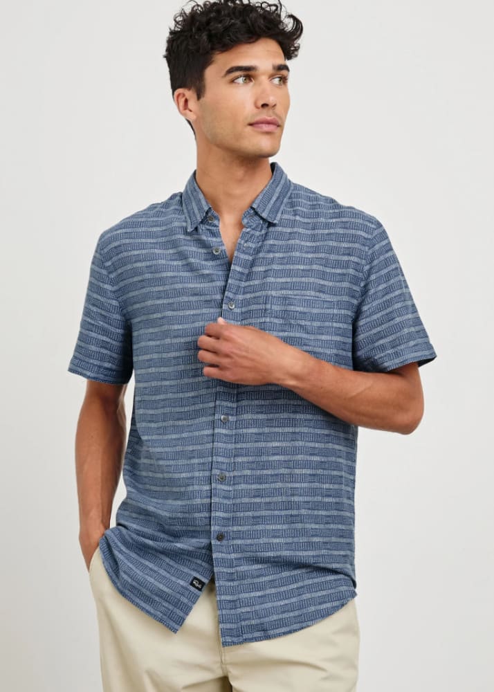 Rails - Carson Shirt in Homespun Border Blue - Button