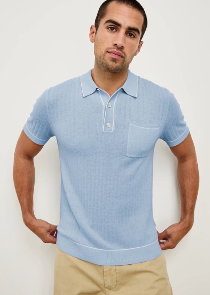 Rails - Hardy Polo Shirt in Light Blue Melange