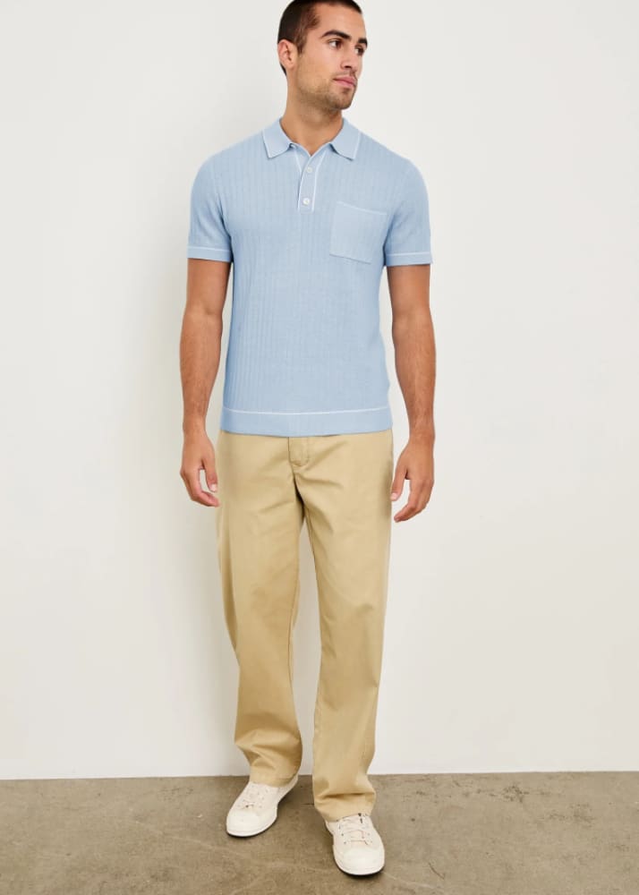 Rails - Hardy Polo Shirt in Light Blue Melange