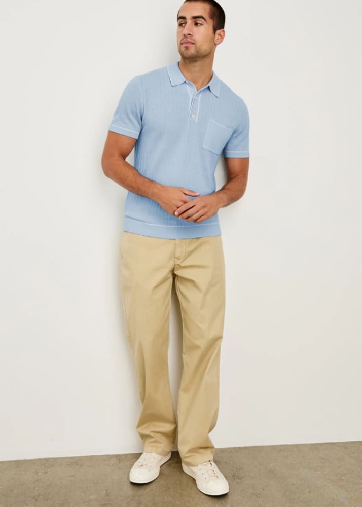 Rails - Hardy Polo Shirt in Light Blue Melange