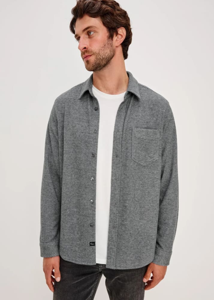 Rails- Hawke Overshirt in Charcoal Twill
