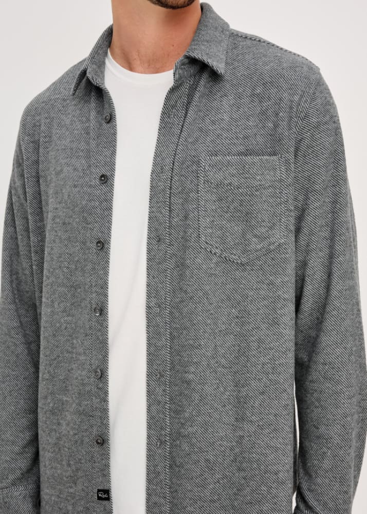 Rails- Hawke Overshirt in Charcoal Twill