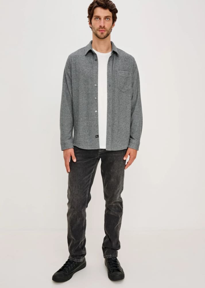 Rails- Hawke Overshirt in Charcoal Twill