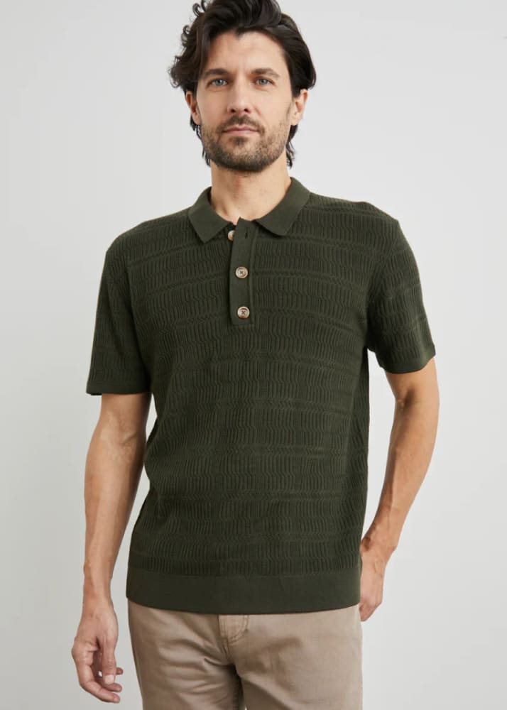 Rails - Nathan Polo Shirt in Ancient Olive - S - top