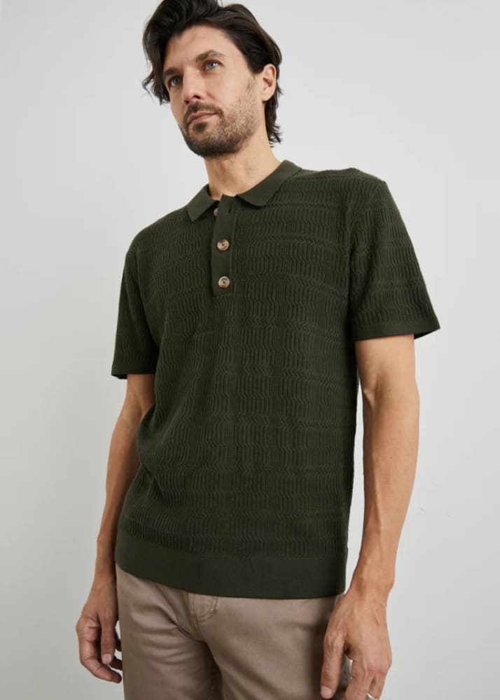 Rails - Nathan Polo Shirt in Ancient Olive - top