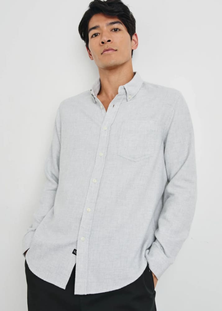 Rails Runson Button Down in Heather Grey Shirting