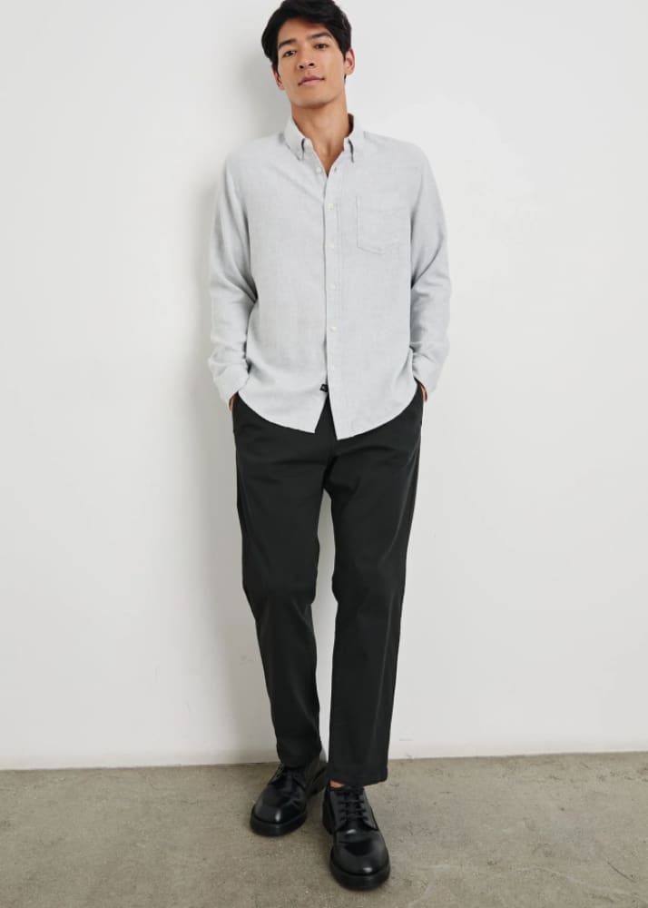 Rails Runson Button Down in Heather Grey Shirting