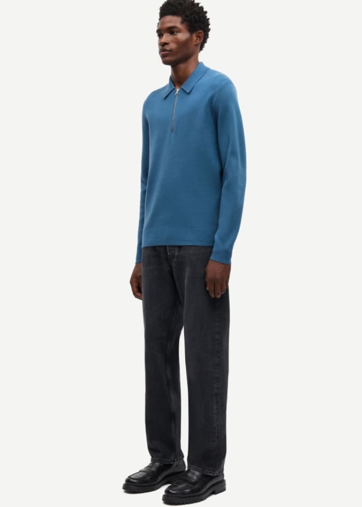 Samsoe Guna Half Zip Sweater in Stellar & Knitwear