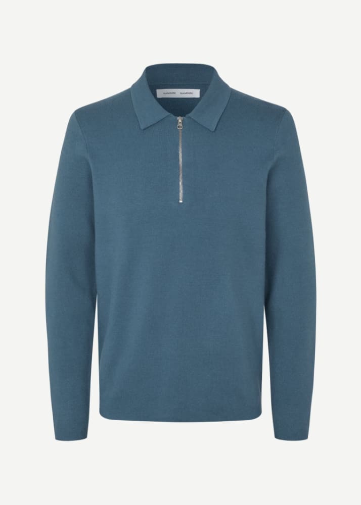 Samsoe Guna Half Zip Sweater in Stellar & Knitwear