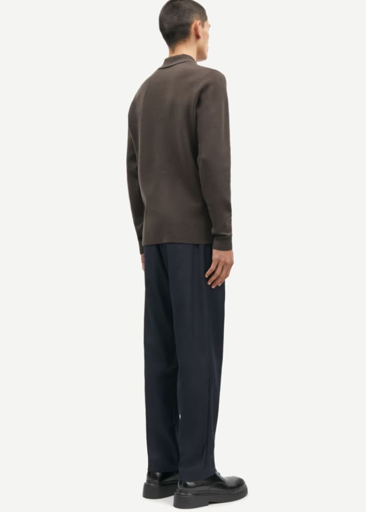 Samsoe Guna Half Zip Sweater in Turkish Coffee & Knitwear