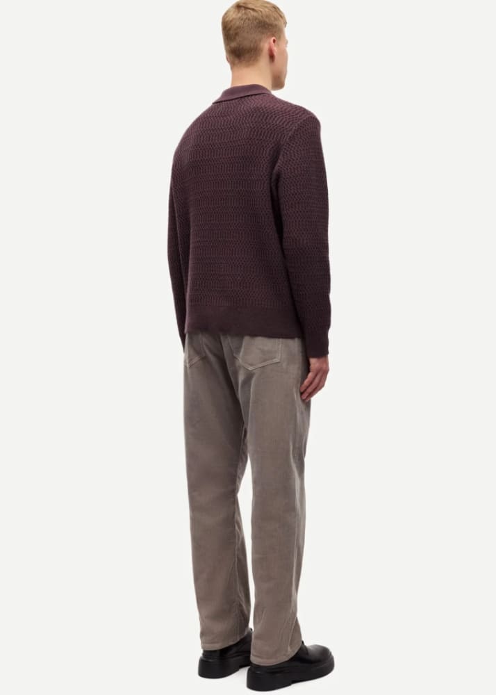 Samsoe- Sacaiden Polo Sweater in Raisin - & Knitwear
