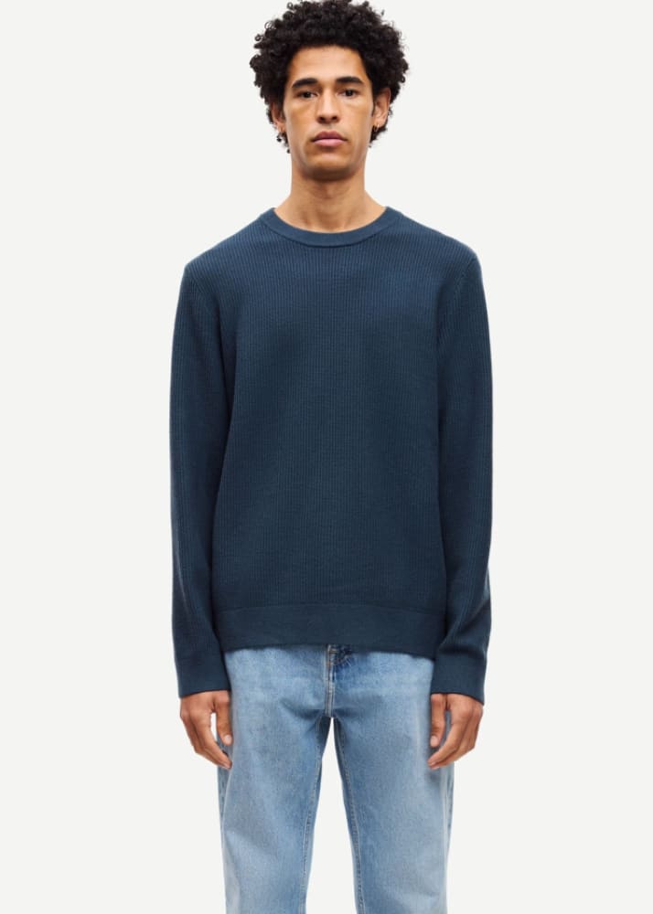 Samsoe Sadem Sweater in Midnight Navy & Knitwear