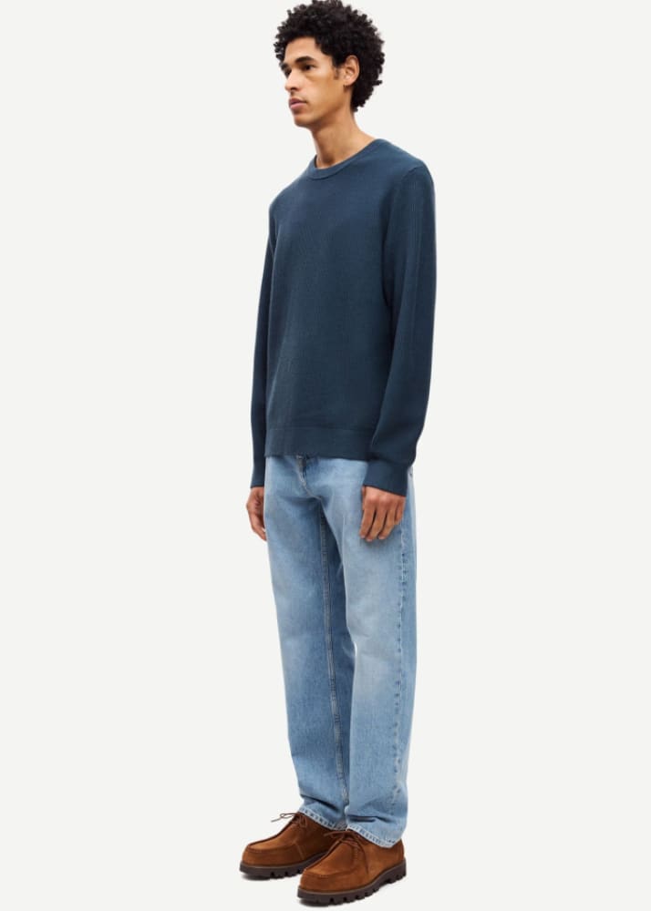 Samsoe Sadem Sweater in Midnight Navy & Knitwear