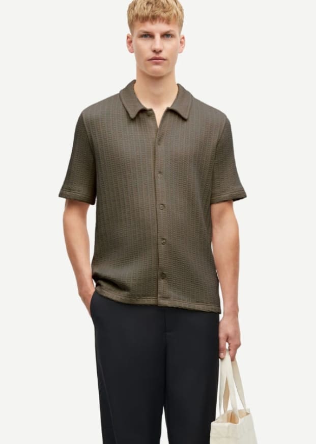 Samsoe- Sakvistbro Shirt in Beluga - Button Shirting