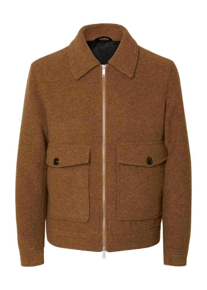 SELECTED - Jakob Wool Blend Jacket in Chipmunk