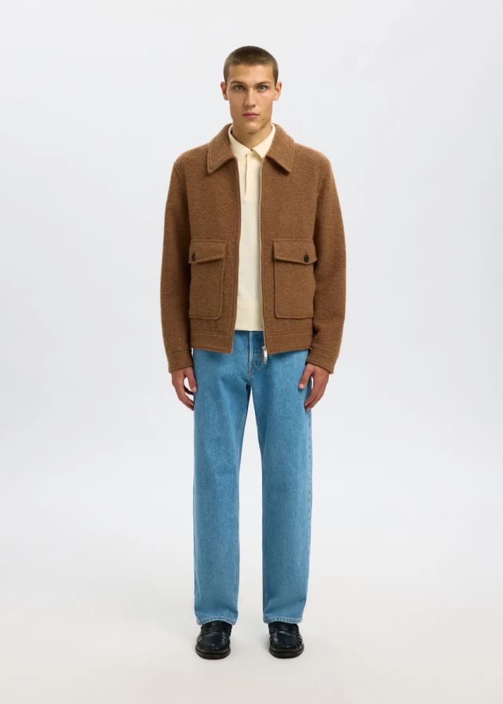 SELECTED - Jakob Wool Blend Jacket in Chipmunk