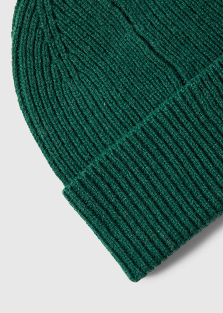 SELECTED- Mason Merino Wool Beanie - Dark Green - Outdoor