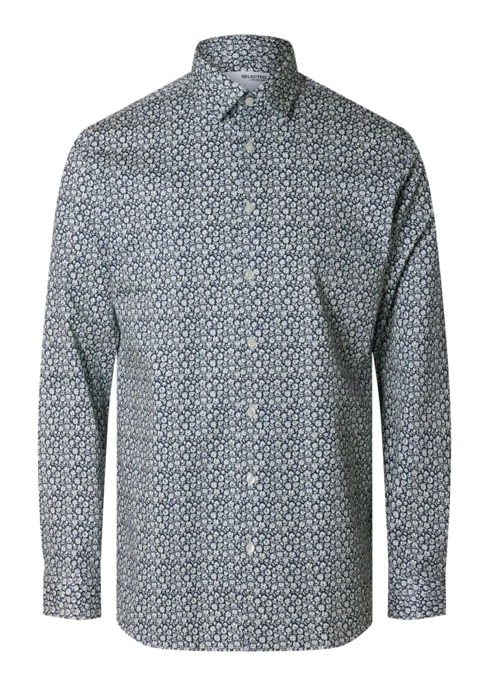 SELECTED - Slim Fit Performance Buttondown Shirt in Navy