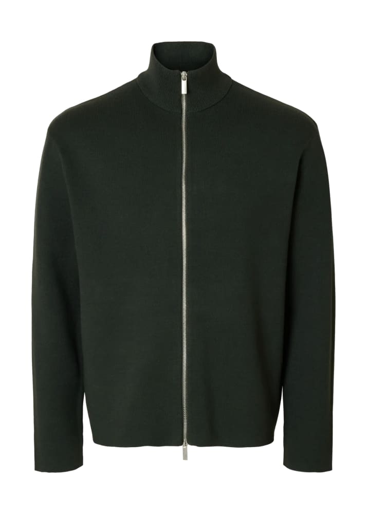 SELECTED- Teller Relaxed Zip Cardigan in Deep Forest