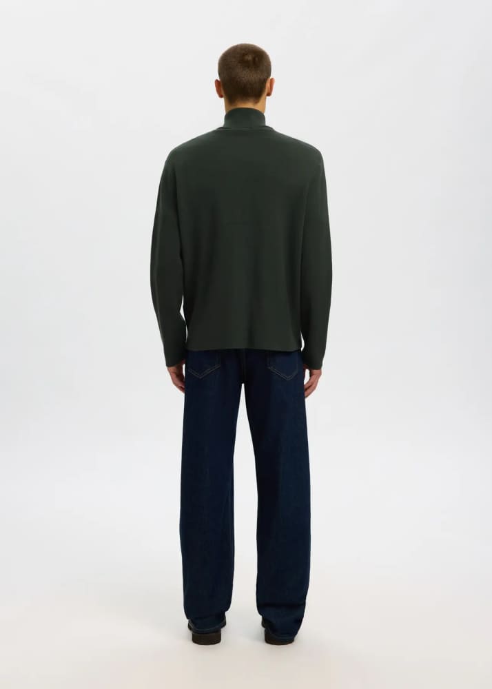 SELECTED- Teller Relaxed Zip Cardigan in Deep Forest