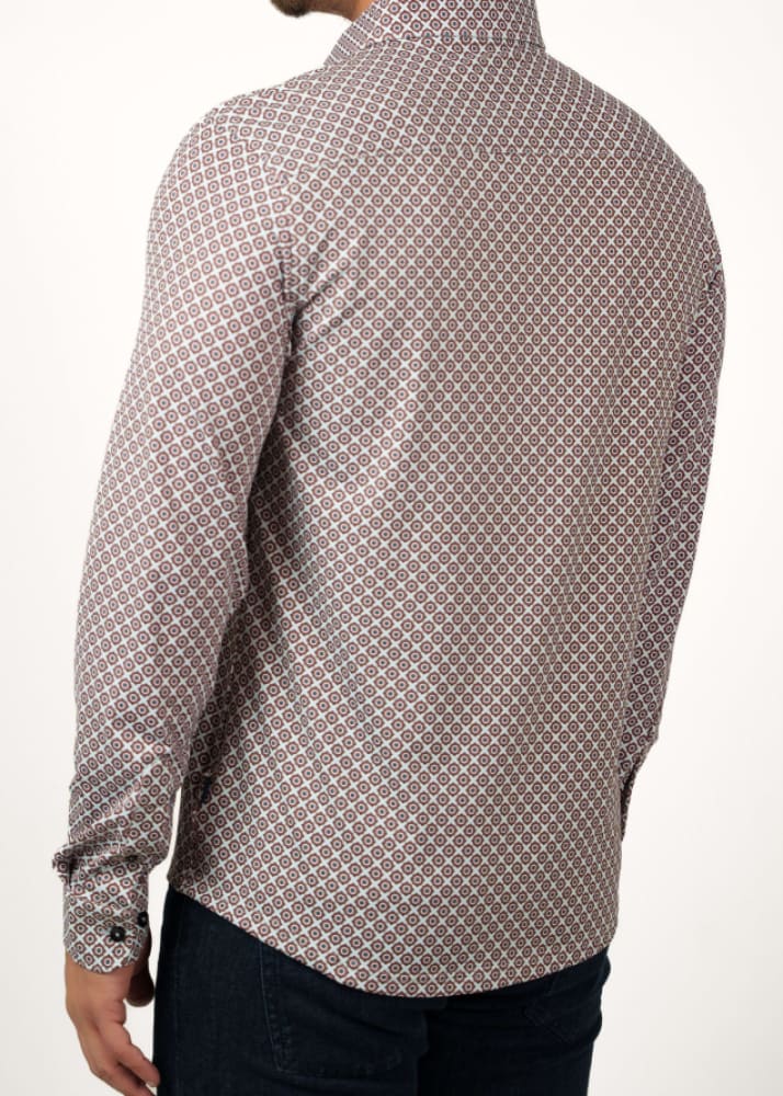 Stone Rose - Apex Brilliant Cut Geo Shirt in Dark Pink