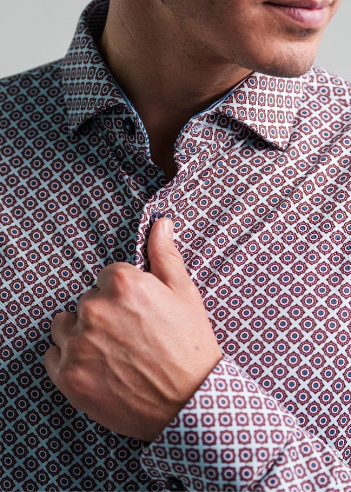 Stone Rose - Apex Brilliant Cut Geo Shirt in Dark Pink