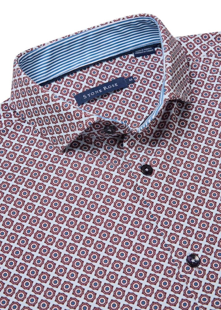 Stone Rose - Apex Brilliant Cut Geo Shirt in Dark Pink