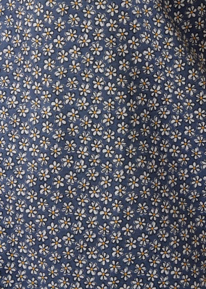 Stone Rose - Daisies Short Sleeve Shirt in Navy - Button