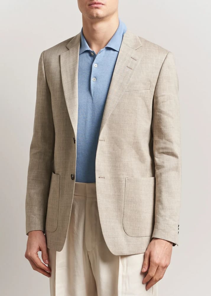 Tiger of Sweden- Justin P Linen Blend Jacket in Soft Latte