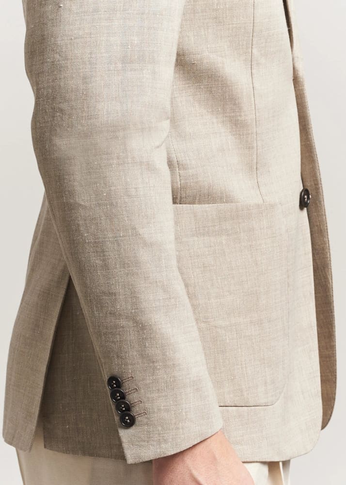 Tiger of Sweden- Justin P Linen Blend Jacket in Soft Latte