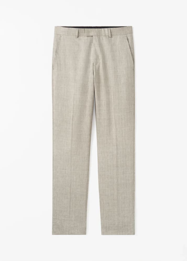 Tiger of Sweden- Tense Linen Blend Trousers in Soft Latte