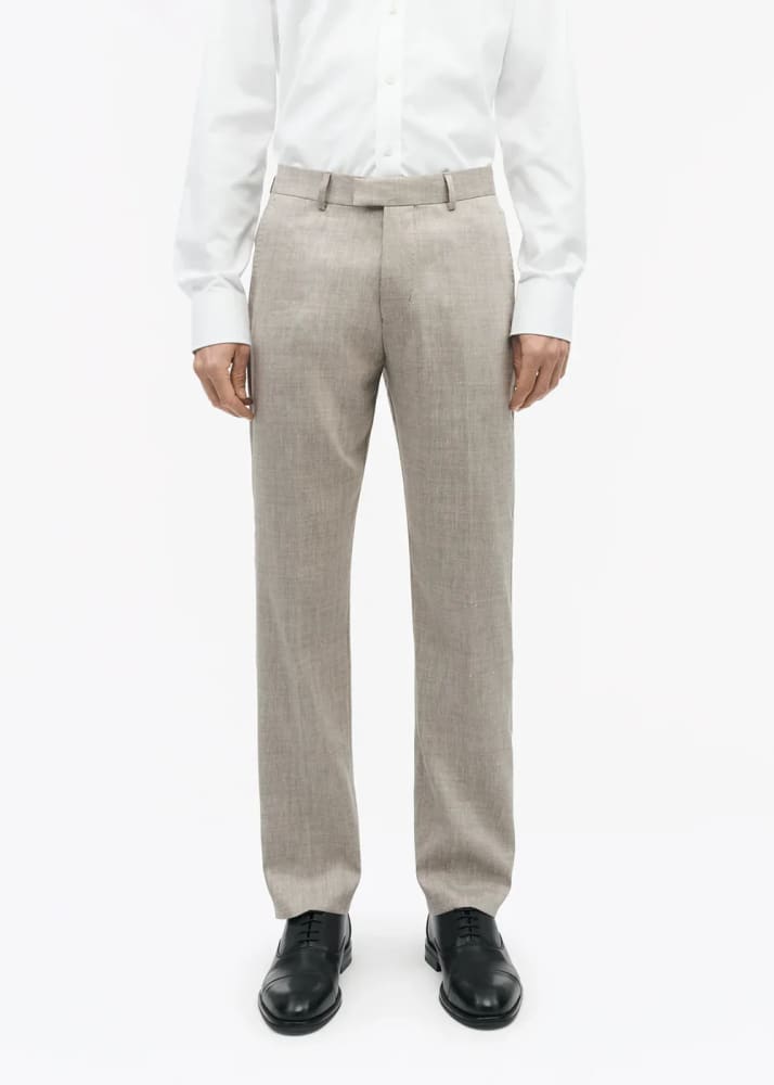 Tiger of Sweden- Tense Linen Blend Trousers in Soft Latte