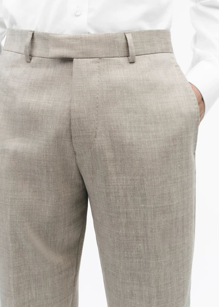 Tiger of Sweden- Tense Linen Blend Trousers in Soft Latte